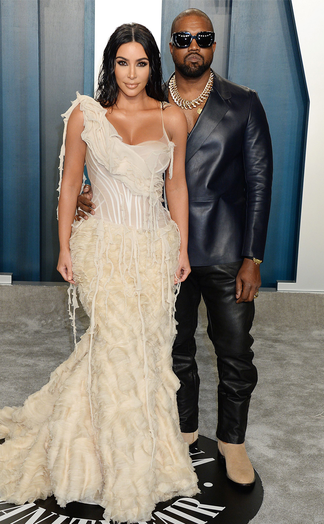 Kim Kardashian, Kanye West, 2020 Vanity Fair Oscar Party